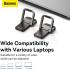 Baseus Slim Laptop Kickstand (2 PCS) Compact, Durable, Heat Dissipation, Adjustable Viewing Angle - Black